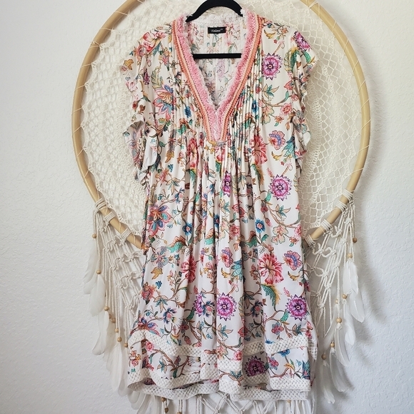 Tolani Elma Dress Floral Fringe Crochet - Picture 3 of 11